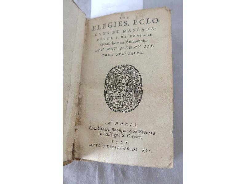 RONSARD (P.de), Les élégies. Buon, 1578....