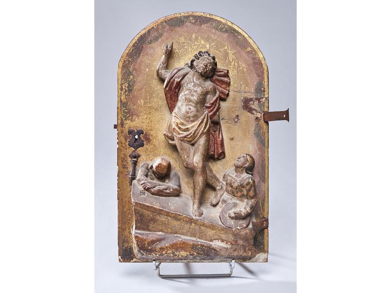 PORTE DE TABERNACLE cintrée en bois sculpté...