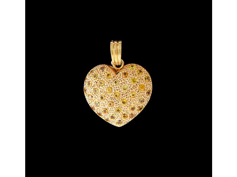 PENDENTIF coeur en or jaune (750) sertie...