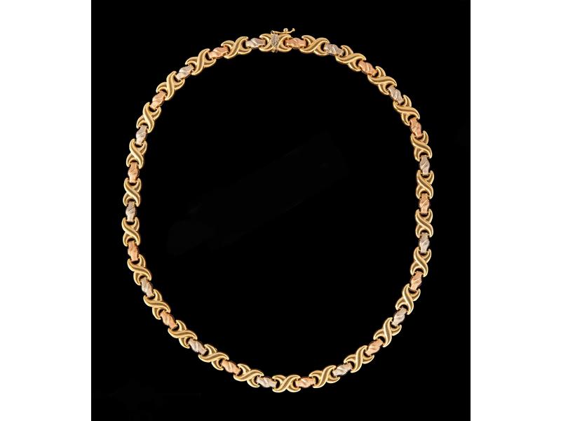 COLLIER en ors de couleurs (750) à maillons...