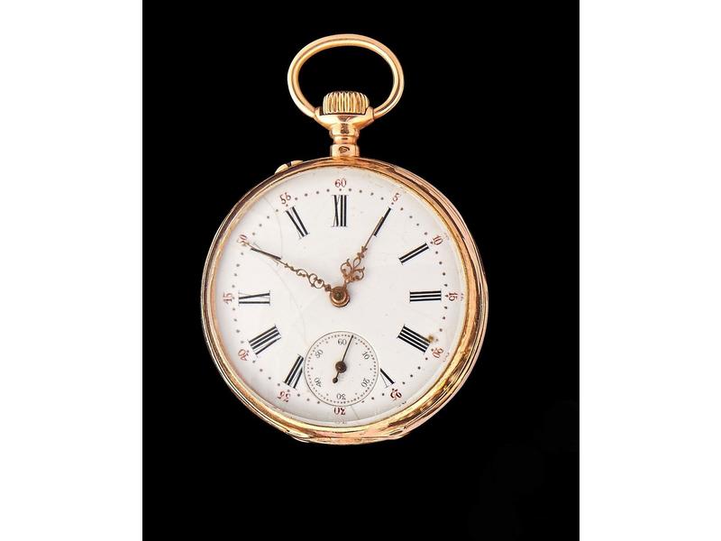 MONTRE DE POCHE en or jaune (18K).