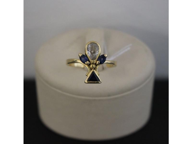BAGUE en or jaune (750), sertie d'un diamant...