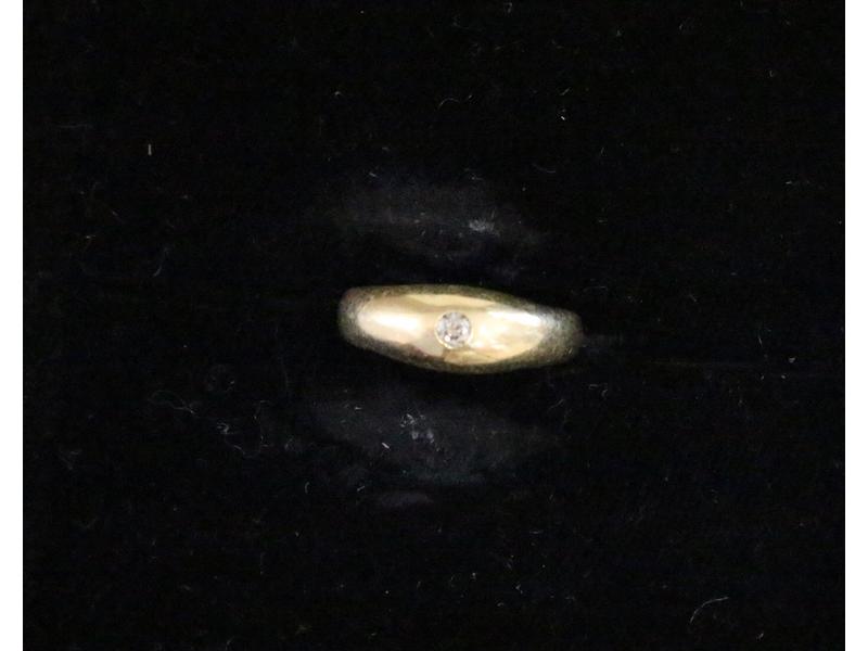 PETITE BAGUE jonc en or jaune (750) avec...