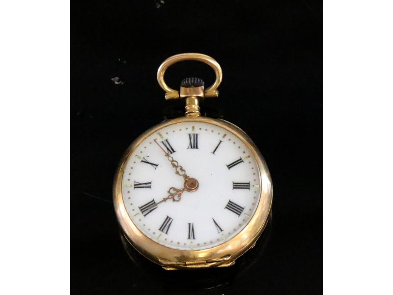MONTRE DE COL, mécanique, en ors (750), à...