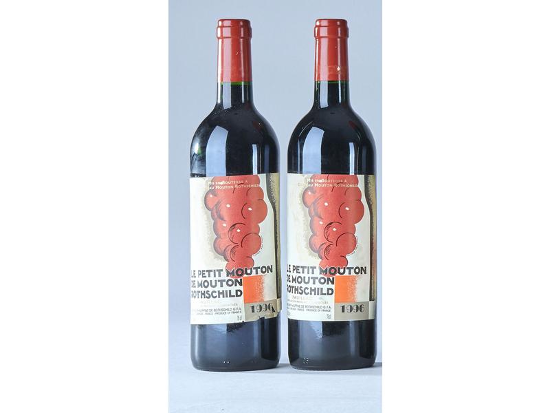 2 blles LE PETIT MOUTON, Pauillac, 1996
