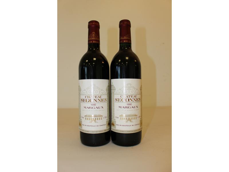 2 Blles CH. SEGONNES, Margaux, 1990.