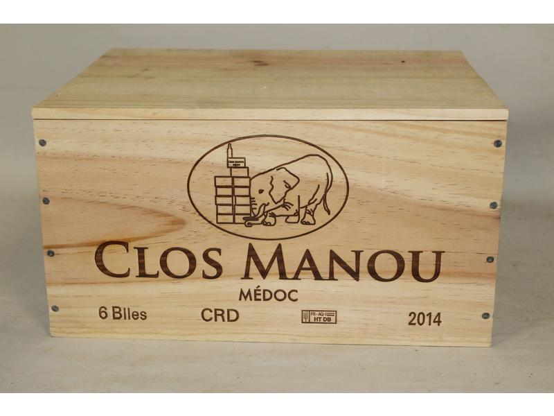 6 blles CLOS MANOU, Médoc, 2014, CBO NI
