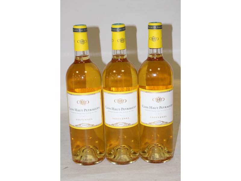 3 blles CLOS HAUT PEYRAGUEY, Sauternes, 1er...