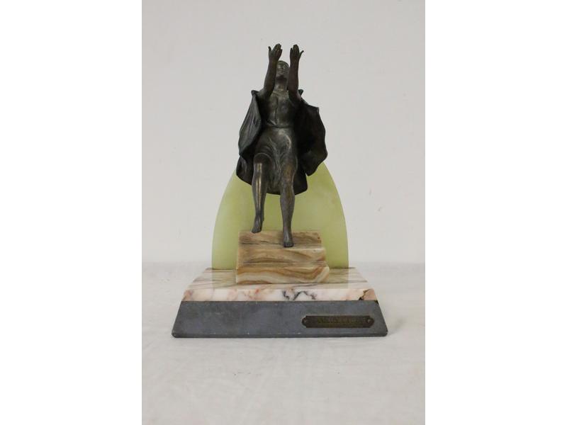 PORTE-CARTE en placage d'onyx et marbre et...