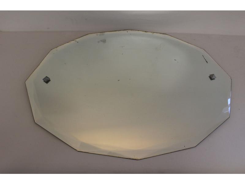 MIROIR octogonal biseauté à décor de deux...