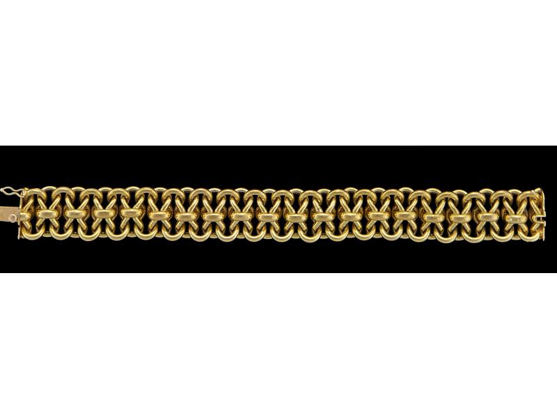 BRACELET large à maillons souples en or ...