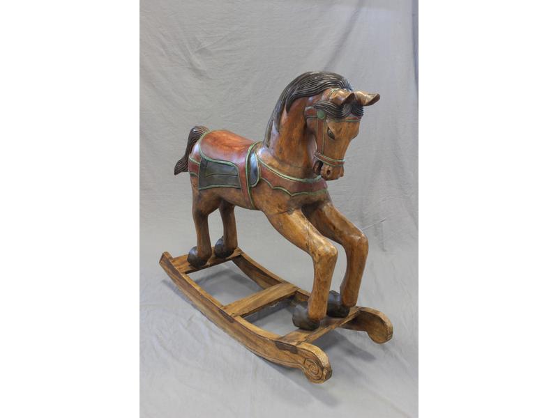 CHEVAL A BASCULE pour enfant en bois pol...