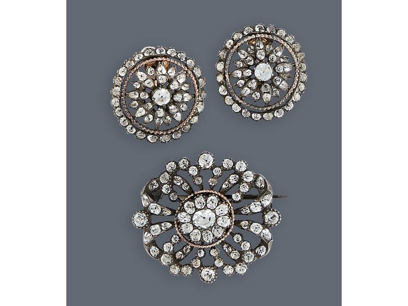 PARURE en argent (950) et or jaune (14K)...