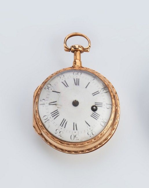 MONTRE DE POCHE type oignon, en or uni (750),...