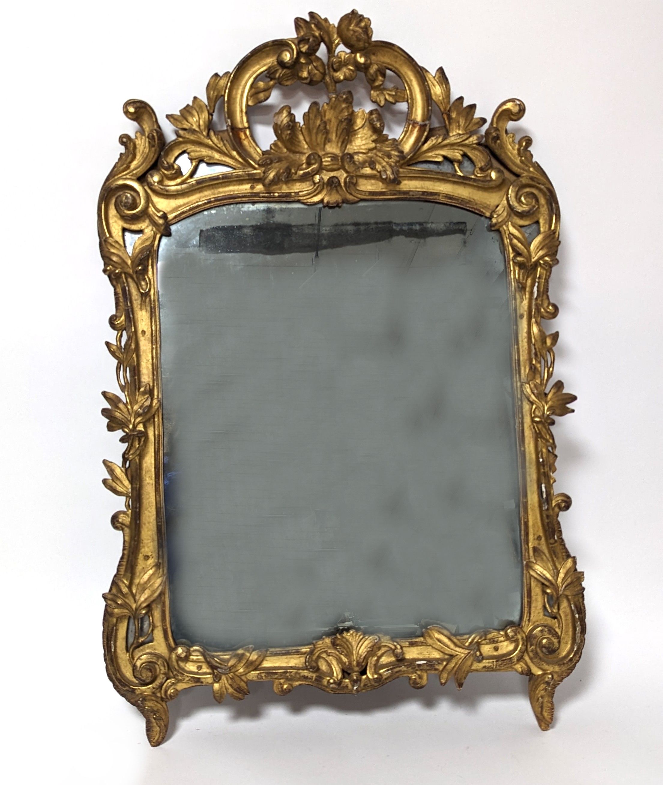 MIROIR au mercure rectangulaire en bois et...