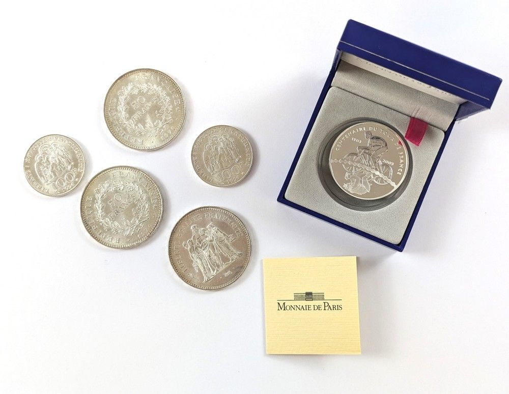 2 PIECES DE 100F argent, Clovis, 1996.