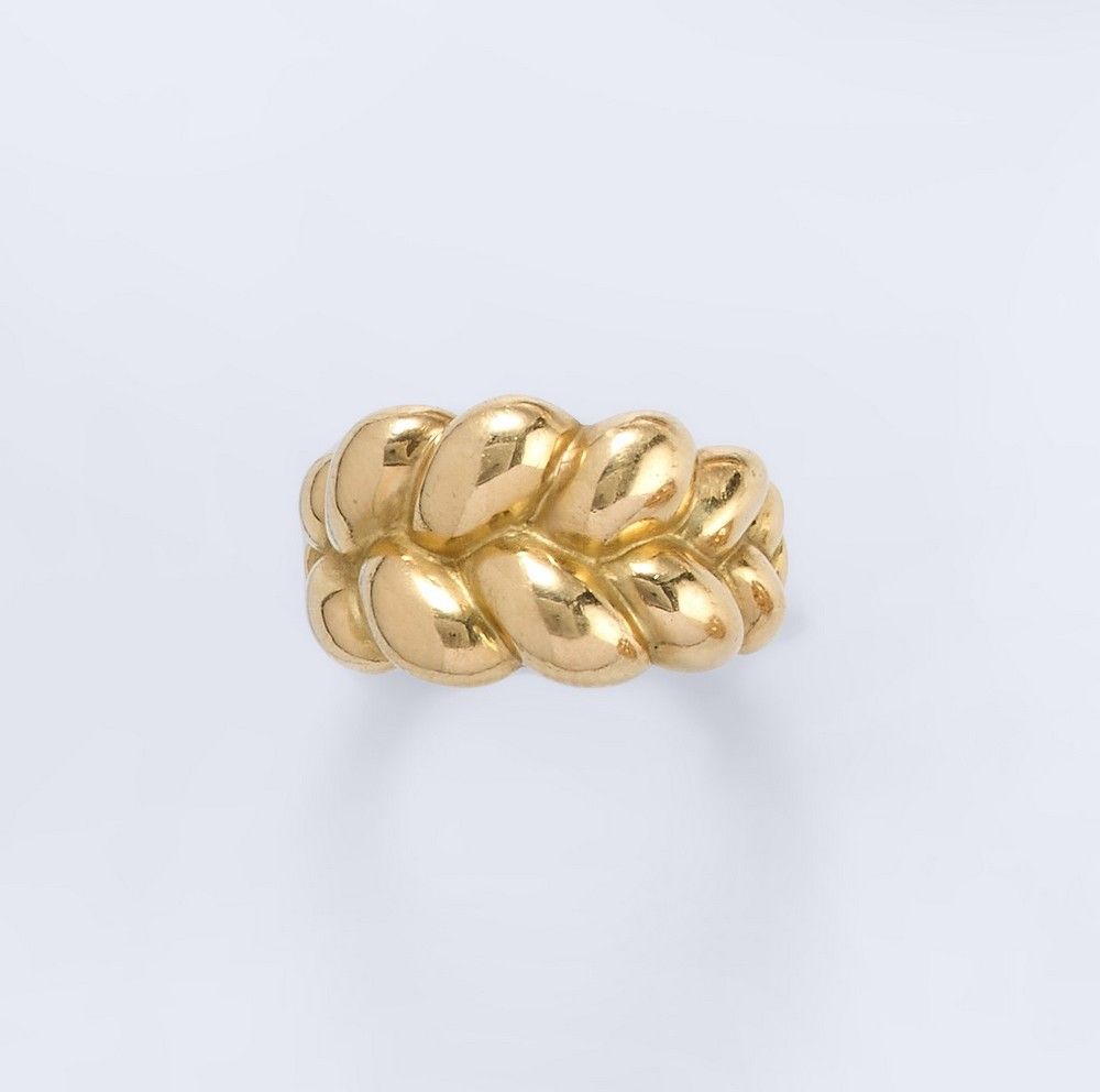 BAGUE en or jaune (750) à motif épi.