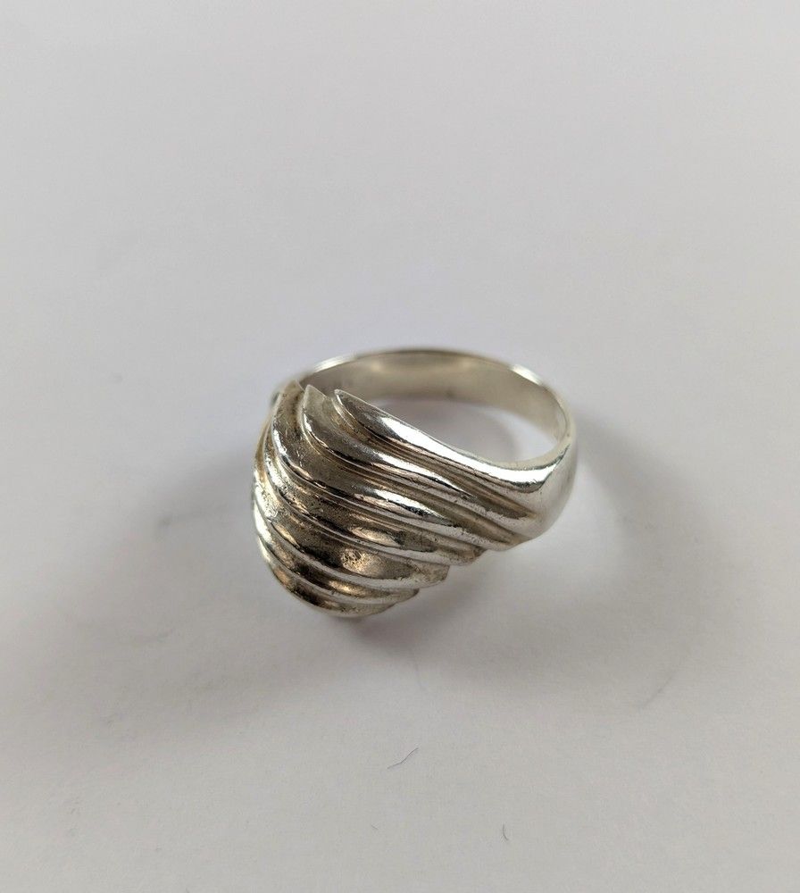 BAGUE DÔME en argent (925) en partie god...