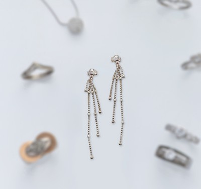 BOUCLES D'OREILLES pendantes en argent (...