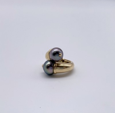 BAGUE type Toi & Moi en or (750) ornée de...