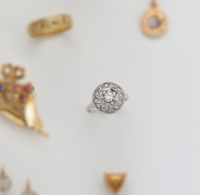 BAGUE en or gris (750) et platine (850),...