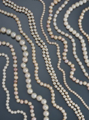 COLLIER DE PERLES de culture double rang...