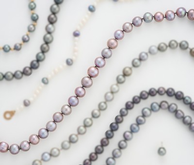 COLLIER DE PERLES de culture choker grises...