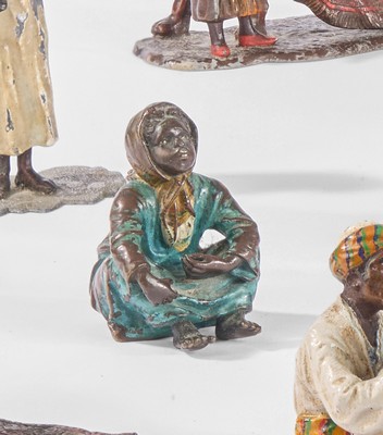 BRONZE DE VIENNE polychrome figurant une...