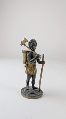 PETITE FIGURINE en bronze à deux patines,...