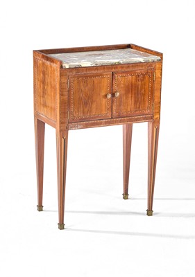 TABLE DE CHEVET en marqueterie de bois de...