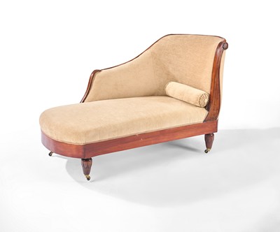 CHAISE LONGUE ou MERIDIENNE en acajou et...