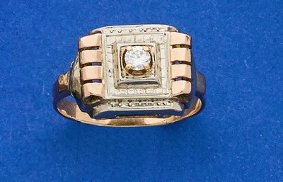 BAGUE type Tank, en or jaune et gris (750),...