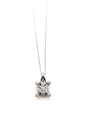COLLIER avec pendentif en or gris (750) à...