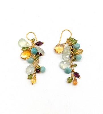 PAIRE DE PENDANTS D'OREILLES en vermeil (925)...