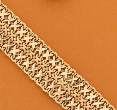 BRACELET MANCHETTE en or (750) à mailles...