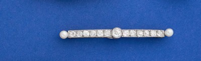 BROCHE BARRETTE en or gris jaune (750) ornée...