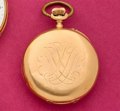 MONTRE DE POCHE en or (750), bélière en métal,...