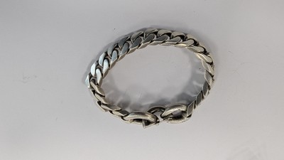 IMPORTANTE GOURMETTE en argent (800) à mailles...