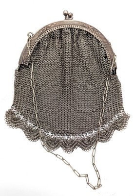 MINAUDIERE ou BOURSE en argent (925) avec...