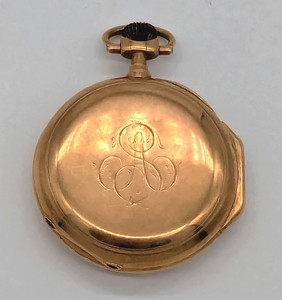 MONTRE DE POCHE en or (750), avec bélière...